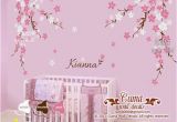 Girl Nursery Wall Murals Nursery Wall Decal Baby Girl and Name Wall Decals Flowers