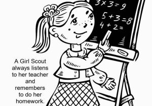 Girl Scout Coloring Pages Printable the Law Respect Authority Coloring Page