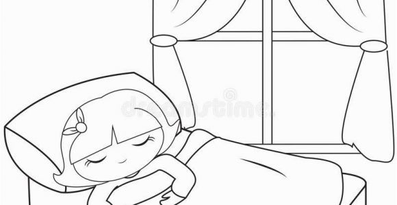 Girl Sleeping In Bed Coloring Page Coloring Girl Pages Sleeping 2020 Check More at S