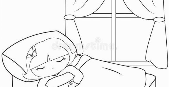 Girl Sleeping In Bed Coloring Page Coloring Girl Pages Sleeping 2020 Check More at S