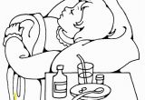 Girl Sleeping In Bed Coloring Page Sick Child