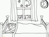 Girl Sleeping In Bed Coloring Page Sleeping Coloring Page Coloring