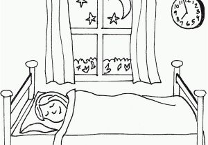 Girl Sleeping In Bed Coloring Page Sleeping Coloring Page Coloring