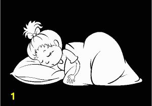 Girl Sleeping In Bed Coloring Page Sleeping Little Girl Coloring Page Coloringcrew