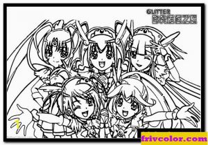 Glitter force Coloring Pages Printable Glitter force Pages Five Precure Girls Darmowe Kolorowanki