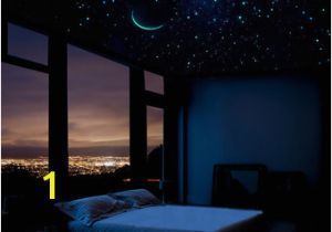 Glow In the Dark Ceiling Murals Night Sky Star Ceiling Moon Et Shooting Stars Glow In