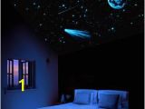 Glow In the Dark Ceiling Murals Night Sky Star Ceiling Moon Et Shooting Stars Glow In