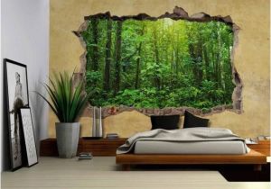 Glow In the Dark Wall Mural forest Wall26 Tropical Rain forest Viewed Through A Broken Wall