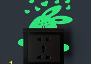 Glow In the Dark Wall Murals Amazon Amazon Ufengke 3 Pack Cute Rabbit Switch Stickers Wall Decals