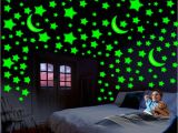 Glow In the Dark Wall Murals for Sale Divi Glowing Radium 3 Moon 96 Star Pvc Wall Stickers Buy