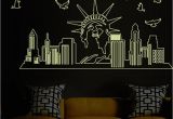 Glow In the Dark Wall Murals Uk Glow In the Dark Statue Liberty Wall Stickers Decal Luminous New