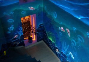 Glowing Murals for Walls Under the Sea Glow In the Dark Mural at A Private Residence