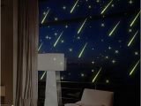 Glowing Murals for Walls wholesale Fluorescent Romantic Meteor Shower Moon Diy Wall Stickers Night Glow In Dark Luminous Stars Kids Room Nursery Mural Decal Removable Wall