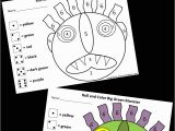 Go Away Big Green Monster Coloring Page Go Away Green Monster Roll and Color Math Activity