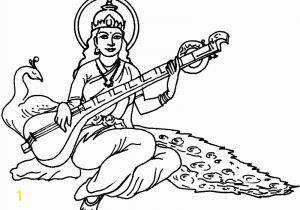 Goddess Saraswati Coloring Pages Pancha Coloring Page Saraswati Puja Coloring Page Pancha Coloring