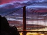 Golden Gate Bridge Wall Mural Sunset at Golden Gate Bridge In San Francisco California