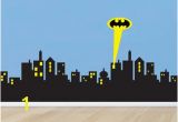 Gotham City Wall Mural Poomoo Wall Decals 5 Sizes Gotham City Skyline Batman Decal