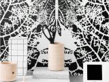 Gothic Wall Murals Monochrome Removable Wallpaper Leaf Self Adhesive Wallpaper