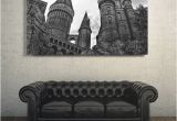 Gothic Wall Murals Uk Hogwarts Canvas Print Black and White Fine Art Graphy