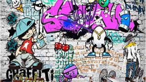 Graffiti Brick Wall Mural Afashiony Custom 3d Wall Mural Wallpaper Fashion Street Art