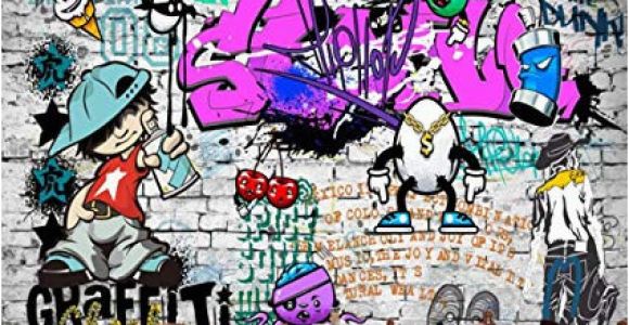 Graffiti Brick Wall Mural Afashiony Custom 3d Wall Mural Wallpaper Fashion Street Art