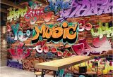 Graffiti Brick Wall Mural Custom Wall Mural 3d Embossed Brick Wallpaper Graffiti Art