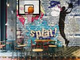 Graffiti Murals for Bedrooms Beibehang 3d Wallpaper Basketball Never Extinguish Graffiti Wall