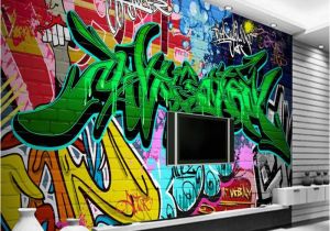 Graffiti Murals for Bedrooms Beibehang 3d Wallpaper Street Graffiti Background 3d Living Room