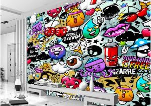 Graffiti Murals for Bedrooms Custom Mural Wallpaper 3d Cartoon Graffiti Simple Modern Children S