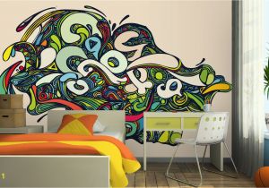 Graffiti Murals for Bedrooms Vibrant Psychedelic Graffiti Wall Mural Walls that Talk