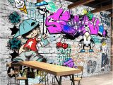 Graffiti Wall Mural Sticker Us $8 85 Off Beibehang Wallpaper Custom Mural Wallpaper Fashion Street Art Graffiti Hip Hop Brick Wall Decoration Decorative Wallpaper In