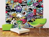 Graffiti Wall Murals for Bedrooms Mural Graffiti Monster Wall In 2019