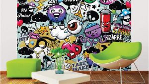 Graffiti Wall Murals for Bedrooms Mural Graffiti Monster Wall In 2019