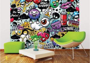 Graffiti Wall Murals for Bedrooms Mural Graffiti Monster Wall In 2019