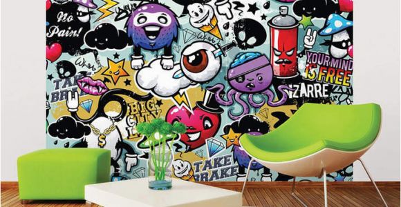 Graffiti Wall Murals for Bedrooms Mural Graffiti Monster Wall In 2019