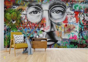 Graffiti Wall Murals for Bedrooms Self Adhesive] 3d Beatles Graffiti 55 Wall Paper Mural Wall