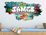 Graffiti Wall Murals Uk Personalised Graffiti Brick & Name Wall Sticker Decal Graphic Tr45