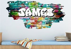 Graffiti Wall Murals Uk Personalised Graffiti Brick & Name Wall Sticker Decal Graphic Tr45