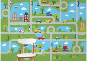 Graphic Murals for Walls Tyngsborough Road Map Peel and Stick 9 83 L X 94" W Wall Mural