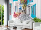 Greek Murals for Walls Custom 3d Mural Wallpaper Greece Santorini Love Sea Mural Wallpaper