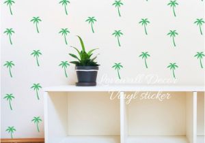 Green Monster Mural Palm Tree Wall Sticker Baby Nursery Kids Room Summer Beach Plant