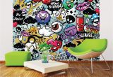 Green Monster Wall Mural Ohpopsi Graffiti Monster Wall Mural Wals0004