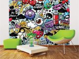 Green Monster Wall Mural Ohpopsi Graffiti Monster Wall Mural Wals0004
