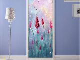 Grey Petals Wall Mural 3d Bright Red Flower Painting Door Mural