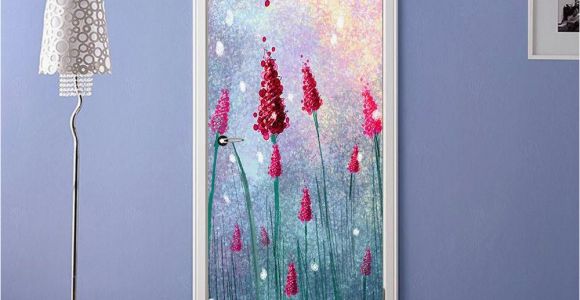 Grey Petals Wall Mural 3d Bright Red Flower Painting Door Mural