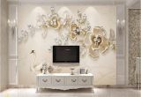 Grey Petals Wall Mural Beibehang 3d Wallpaper 3d Stereo Luxury Continental Swan