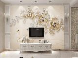 Grey Petals Wall Mural Beibehang 3d Wallpaper 3d Stereo Luxury Continental Swan