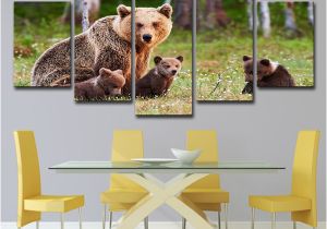 Grizzly Bear Wall Murals 2019 Wall Art Canvas Prints Home Decor Animal Brown Bears Family Paintings Living Room Landscape Posters From Print Art Canvas $16 41