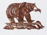Grizzly Bear Wall Murals Grizzly Bear Fishing In the River Metal Wall Art