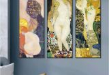 Gustav Klimt Wall Murals Amazon Invin Art Bo Painting 3 Pieces Framed Canvas